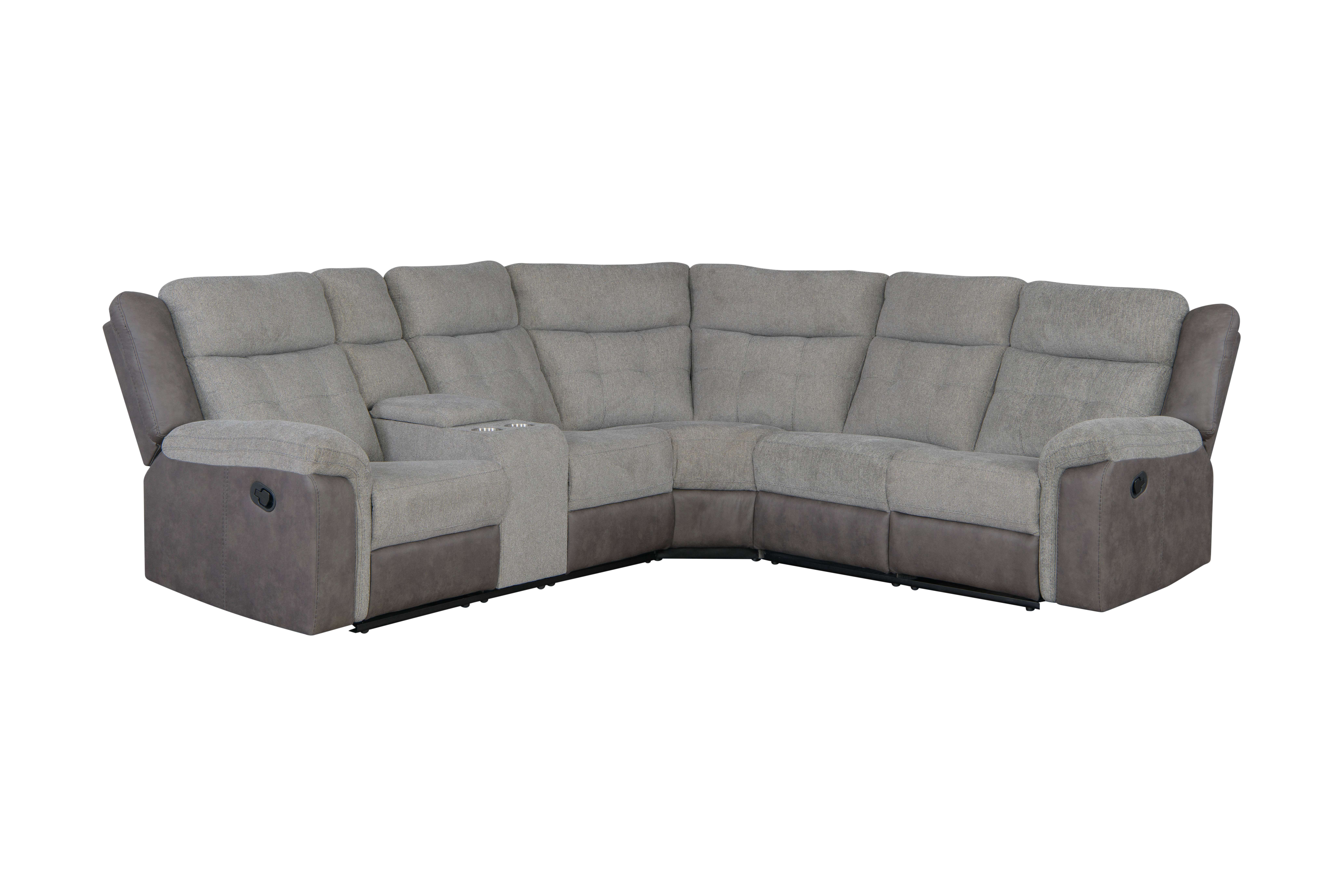 Fresno-59926-Grey manual reclining sectional.